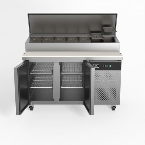 AG 2 Door Saladette Fridge - Fits 7 x 1/3 GN Trays SH2000-700