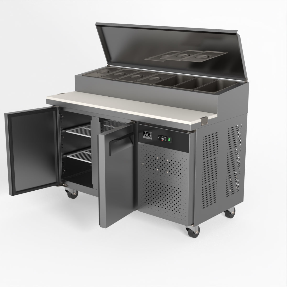 AG 2 Door Saladette Fridge - Fits 7 x 1/3 GN Trays SH2000-700
