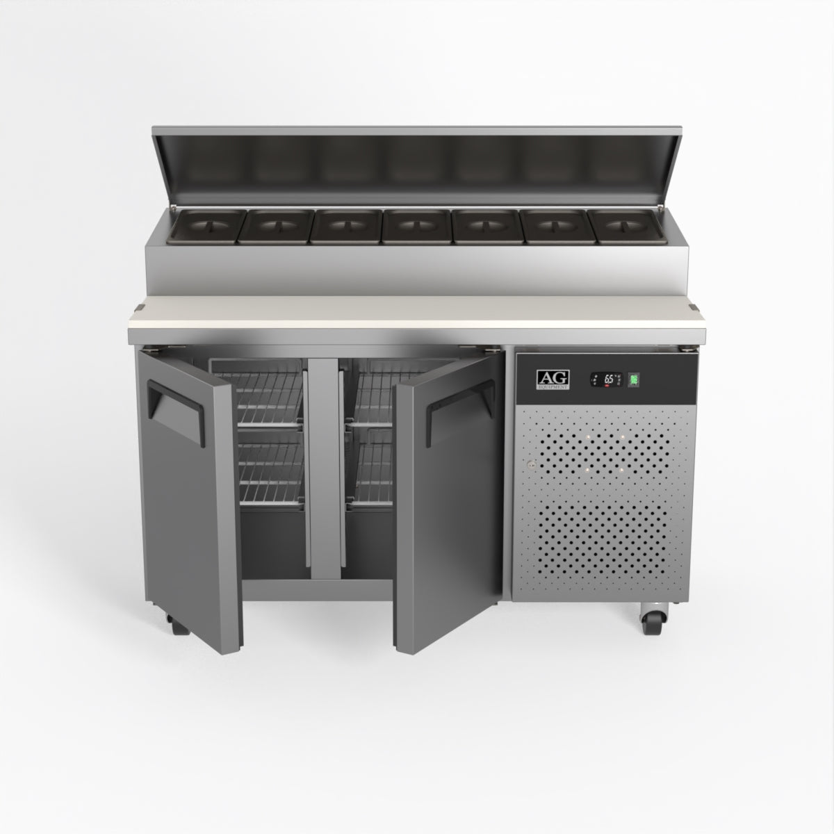 AG 2 Door Saladette Fridge - Fits 7 x 1/3 GN Trays SH2000-700