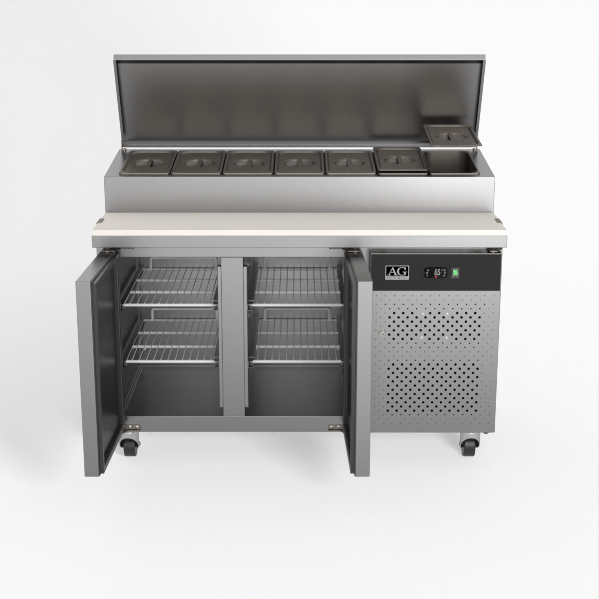 AG 2 Door Saladette Fridge - Fits 7 x 1/3 GN Trays SH2000-700
