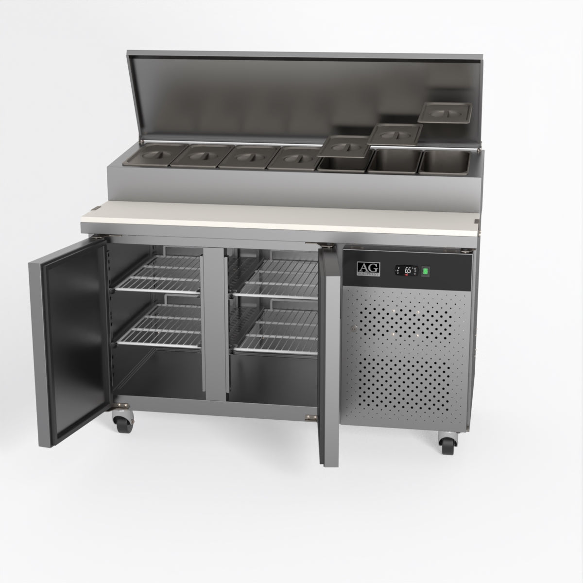 AG 2 Door Saladette Fridge - Fits 7 x 1/3 GN Trays SH2000-700