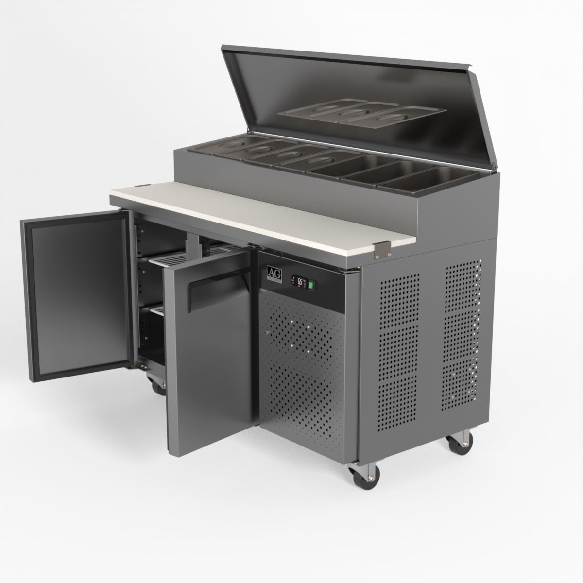 AG 2 Door Saladette Fridge - Fits 7 x 1/3 GN Trays SH2000-700