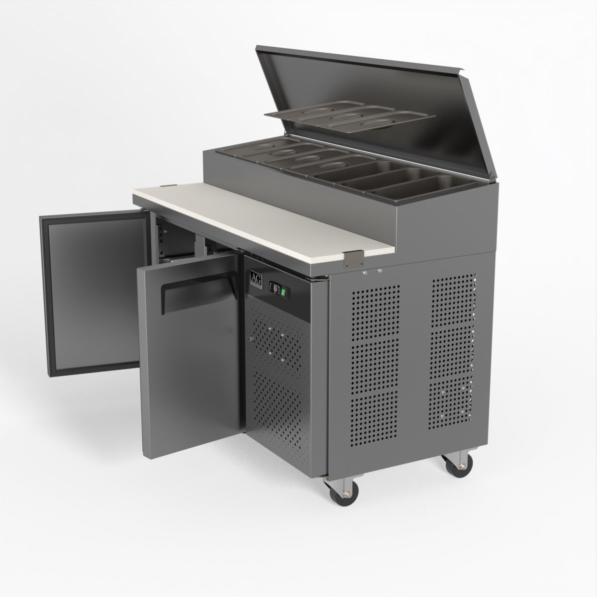 AG 2 Door Saladette Fridge - Fits 7 x 1/3 GN Trays SH2000-700