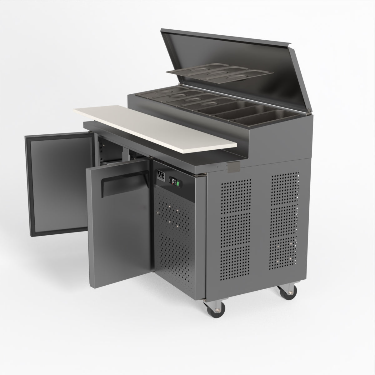 AG 2 Door Saladette Fridge - Fits 7 x 1/3 GN Trays SH2000-700