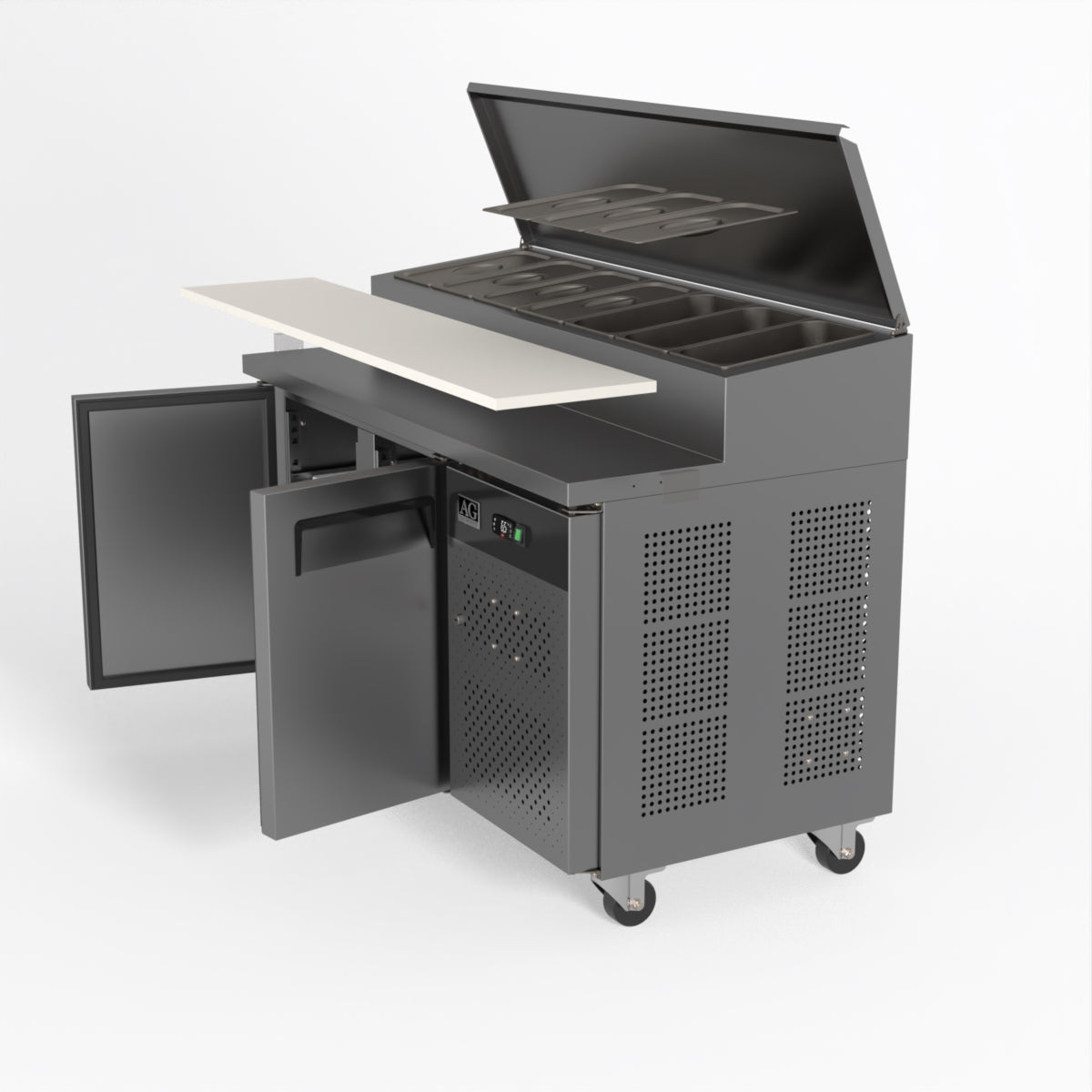 AG 2 Door Saladette Fridge - Fits 7 x 1/3 GN Trays SH2000-700