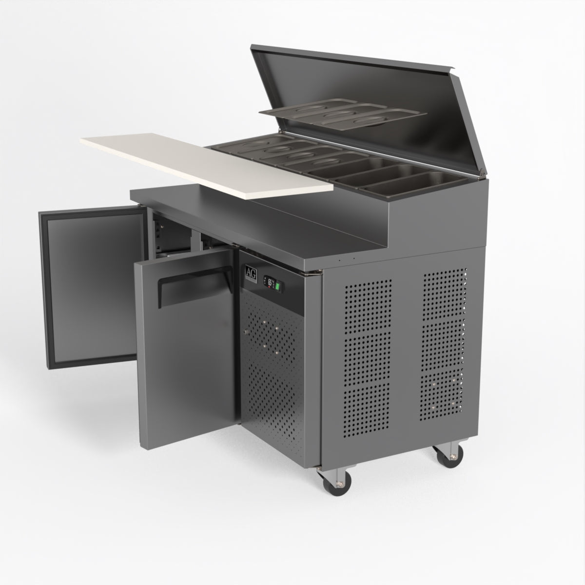 AG 2 Door Saladette Fridge - Fits 7 x 1/3 GN Trays SH2000-700