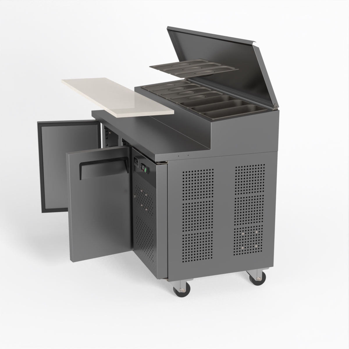 AG 2 Door Saladette Fridge - Fits 7 x 1/3 GN Trays SH2000-700