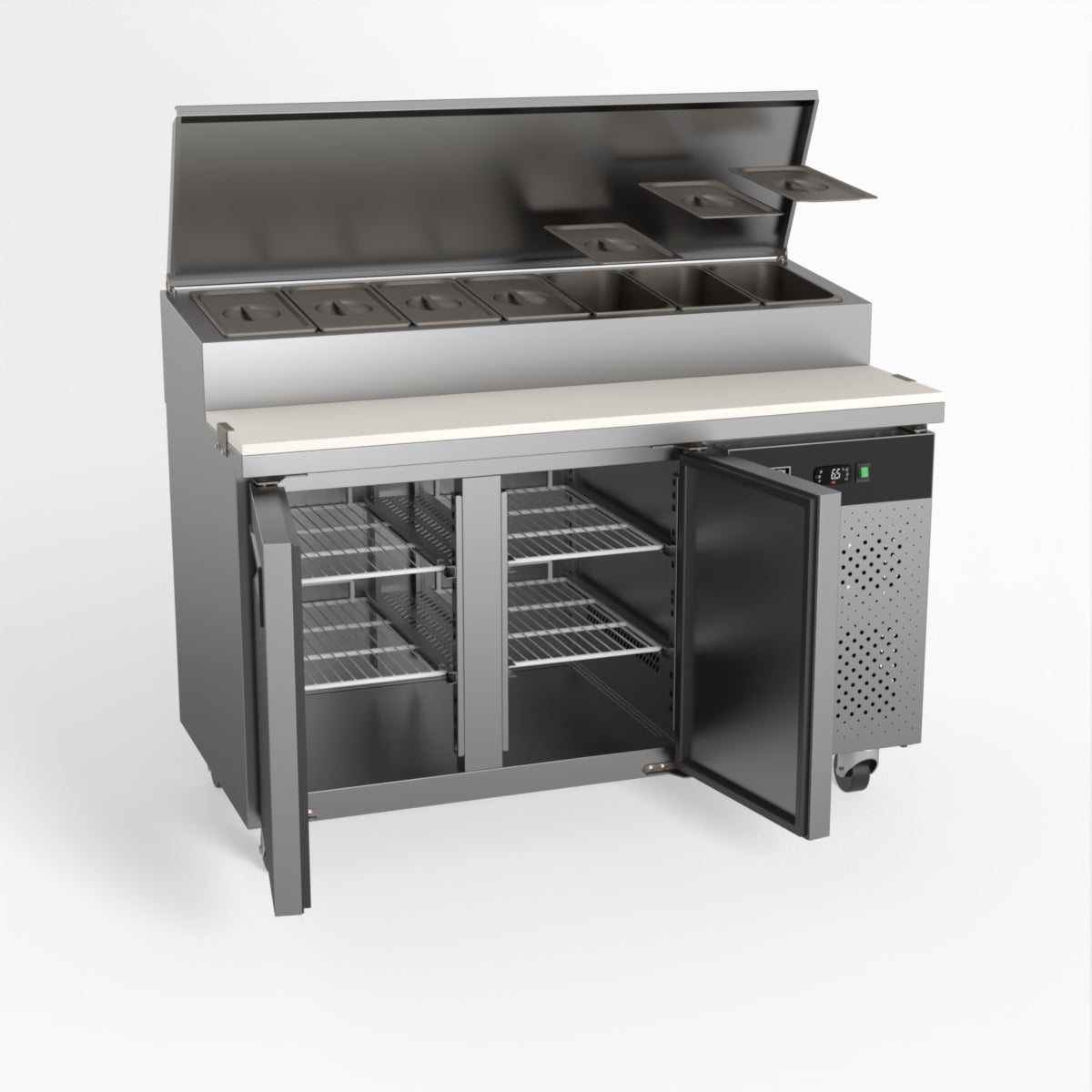 AG 2 Door Saladette Fridge - Fits 7 x 1/3 GN Trays SH2000-700
