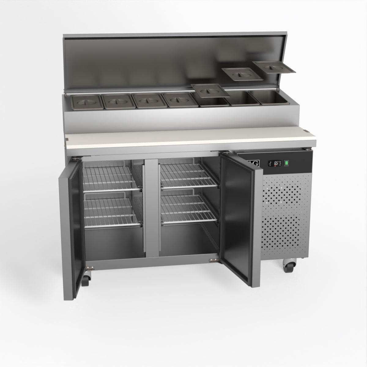 AG 2 Door Saladette Fridge - Fits 7 x 1/3 GN Trays SH2000-700