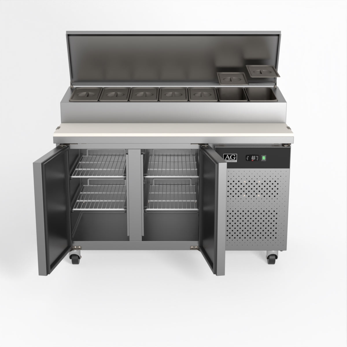 AG 2 Door Saladette Fridge - Fits 7 x 1/3 GN Trays SH2000-700
