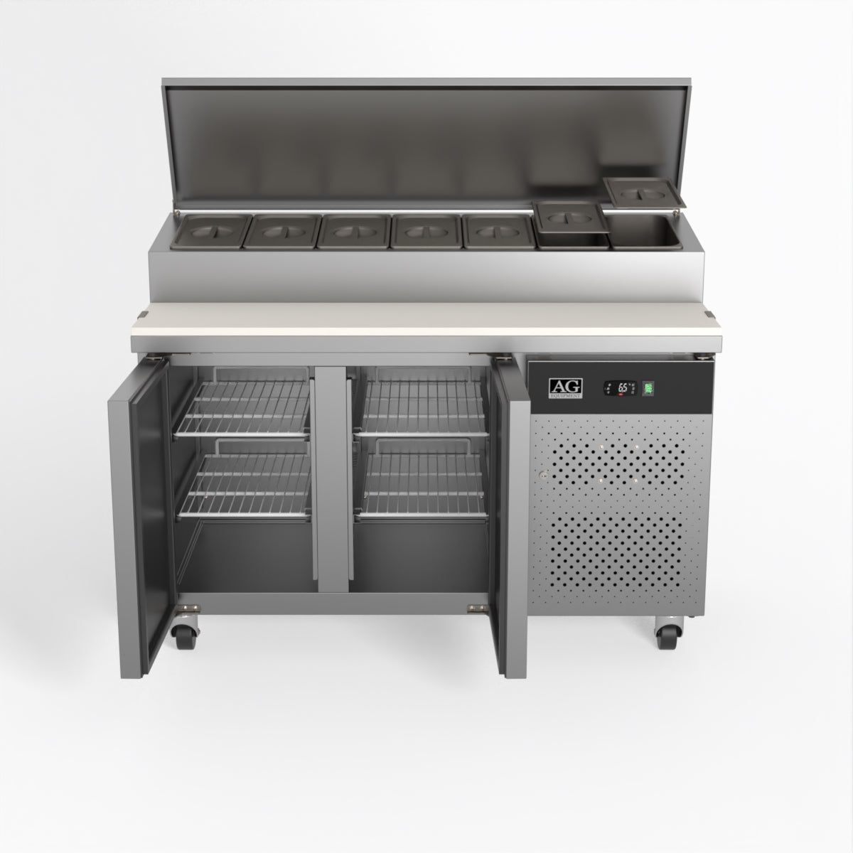 AG 2 Door Saladette Fridge - Fits 7 x 1/3 GN Trays SH2000-700