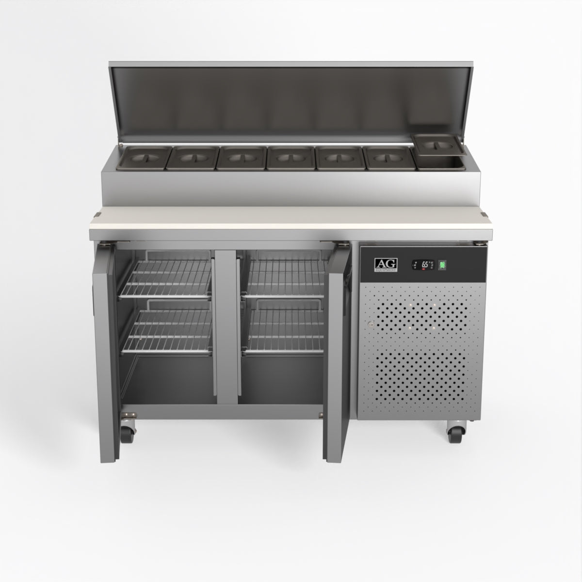 AG 2 Door Saladette Fridge - Fits 7 x 1/3 GN Trays SH2000-700