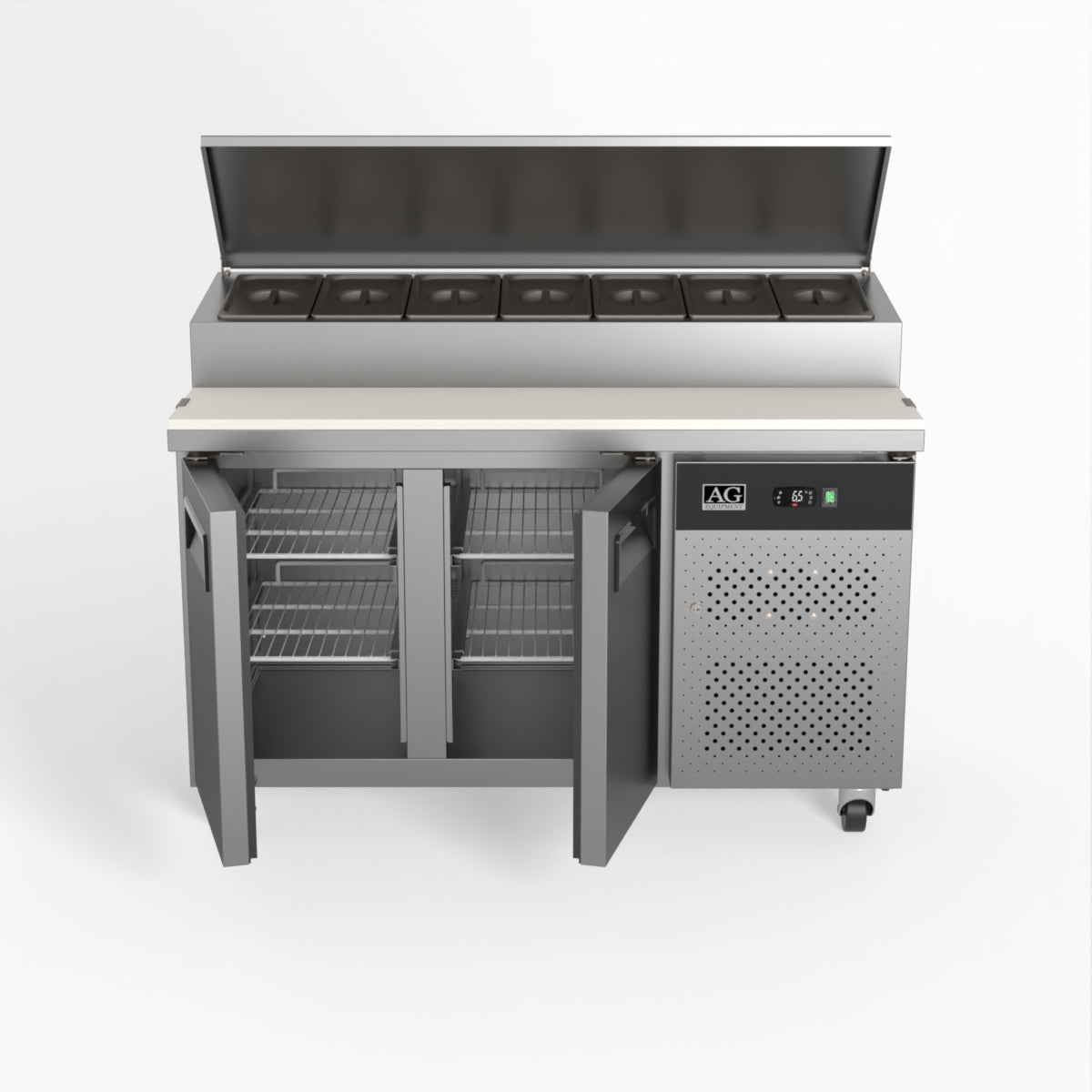 AG 2 Door Saladette Fridge - Fits 7 x 1/3 GN Trays SH2000-700