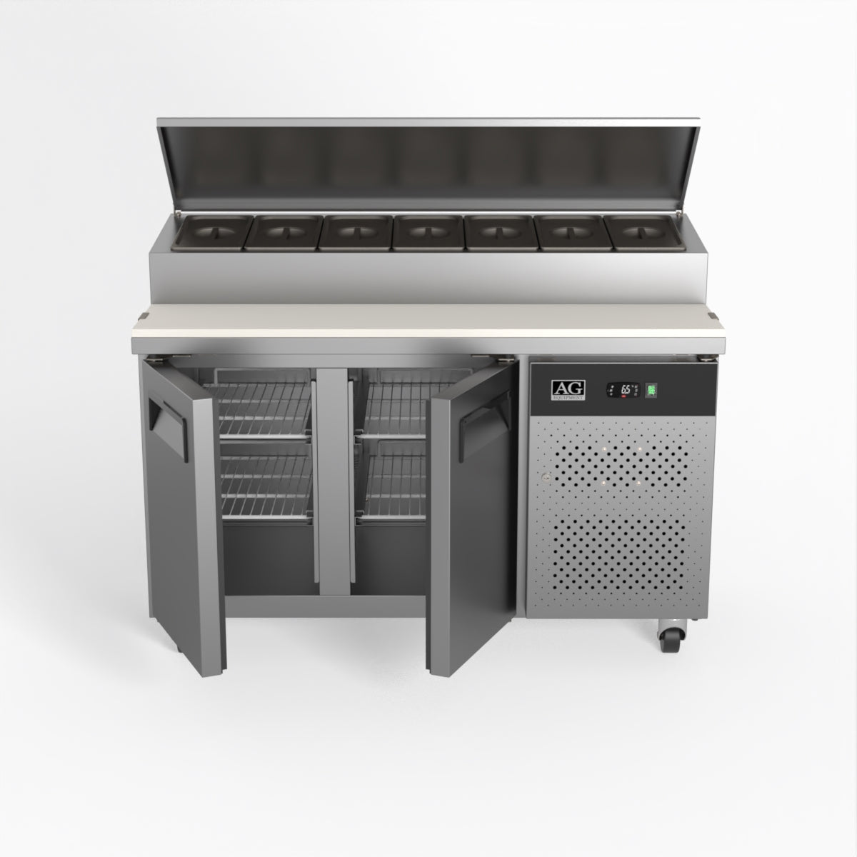 AG 2 Door Saladette Fridge - Fits 7 x 1/3 GN Trays SH2000-700