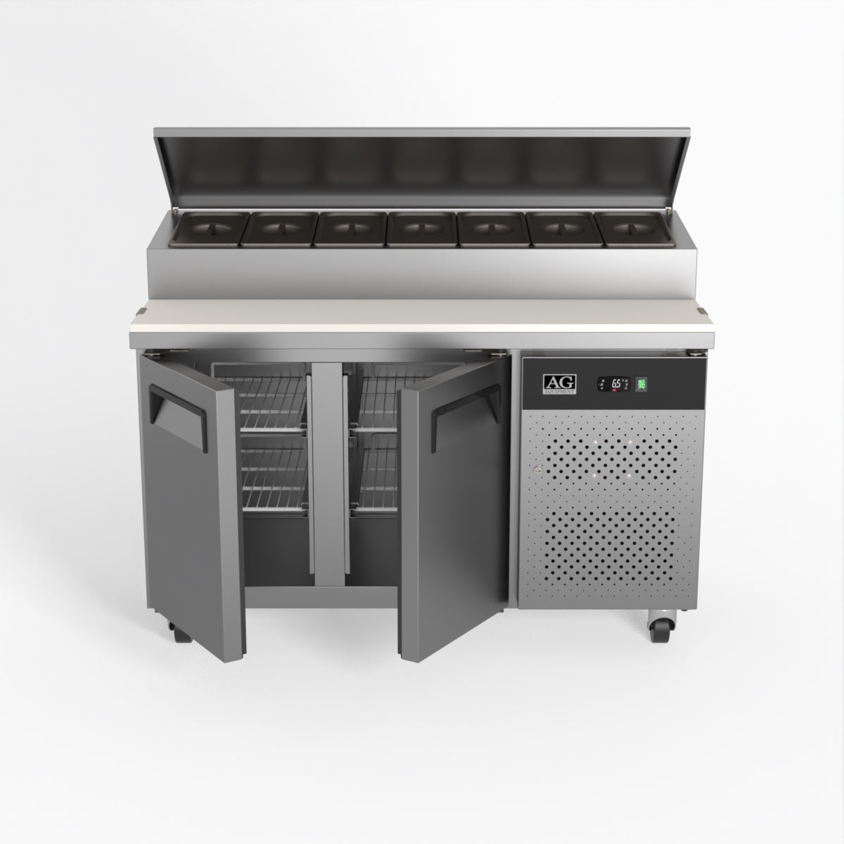 AG 2 Door Saladette Fridge - Fits 7 x 1/3 GN Trays SH2000-700
