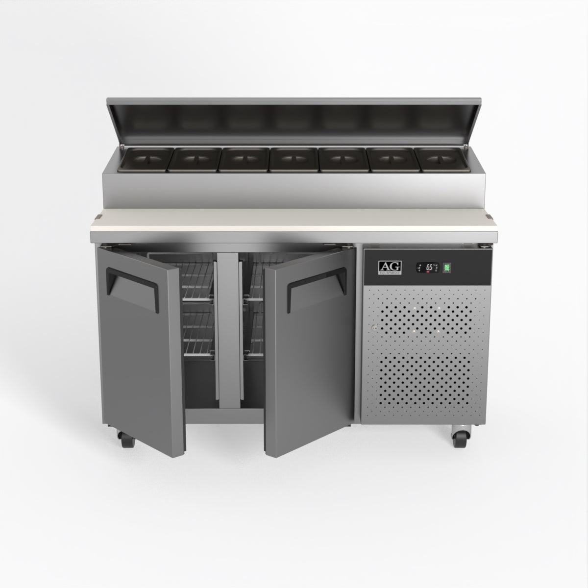 AG 2 Door Saladette Fridge - Fits 7 x 1/3 GN Trays SH2000-700