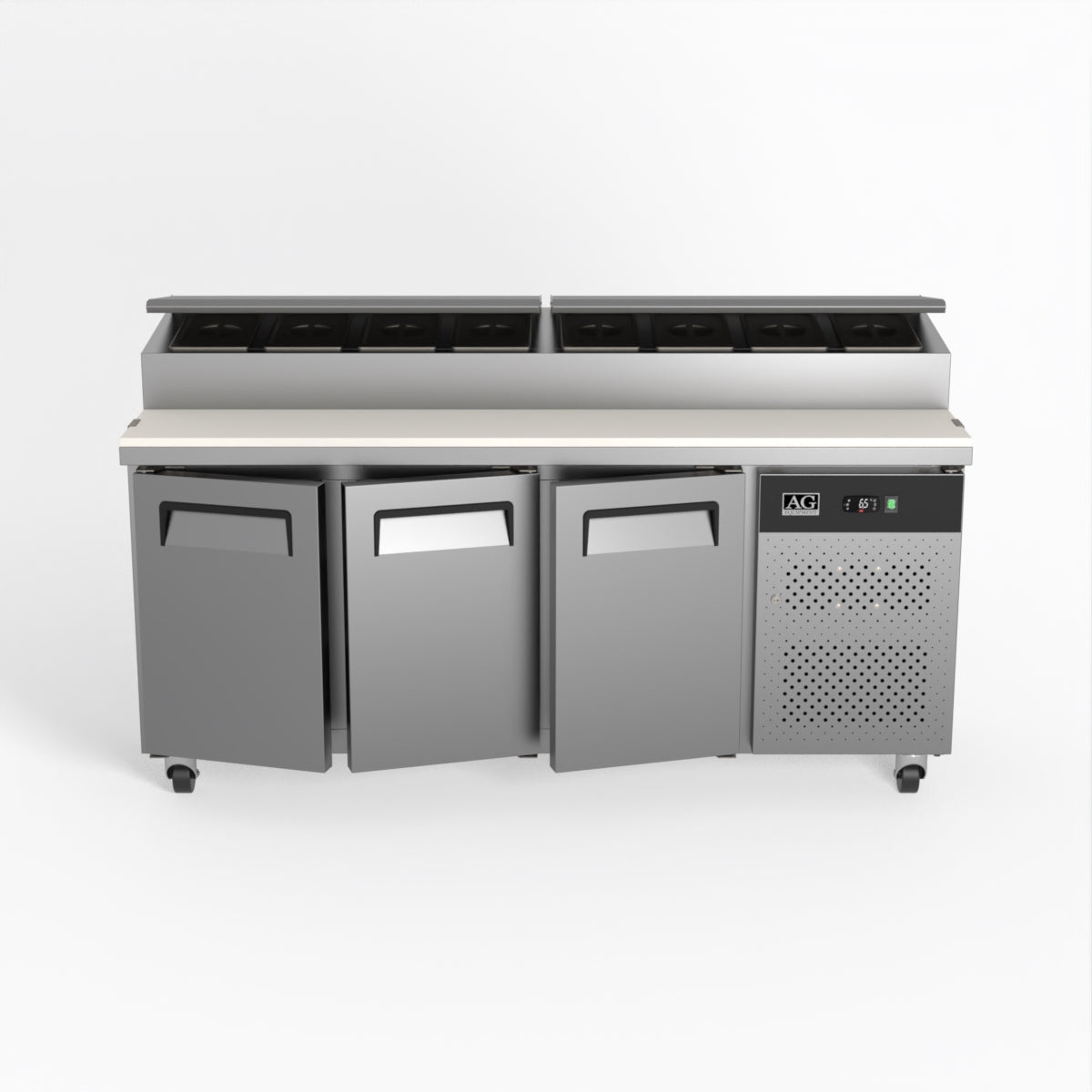 AG 3 Door Saladette Fridge - Fits 8 x 1/3 GN Trays SH3000-700