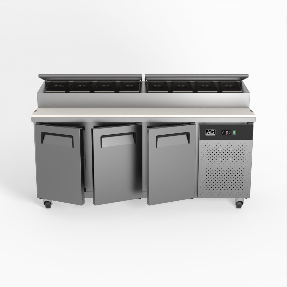 AG 3 Door Saladette Fridge - Fits 8 x 1/3 GN Trays SH3000-700