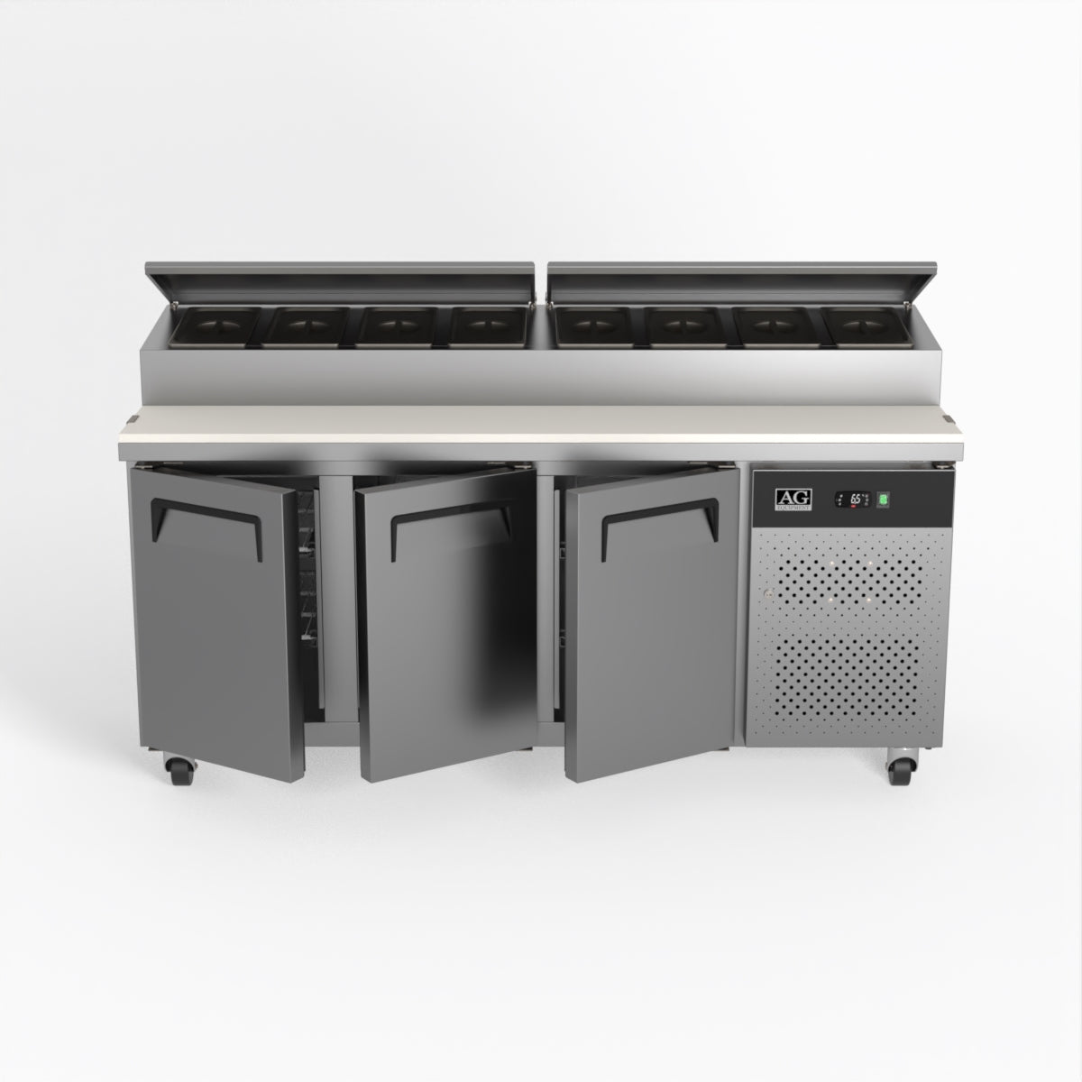 AG 3 Door Saladette Fridge - Fits 8 x 1/3 GN Trays SH3000-700