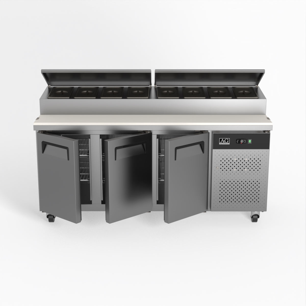 AG 3 Door Saladette Fridge - Fits 8 x 1/3 GN Trays SH3000-700