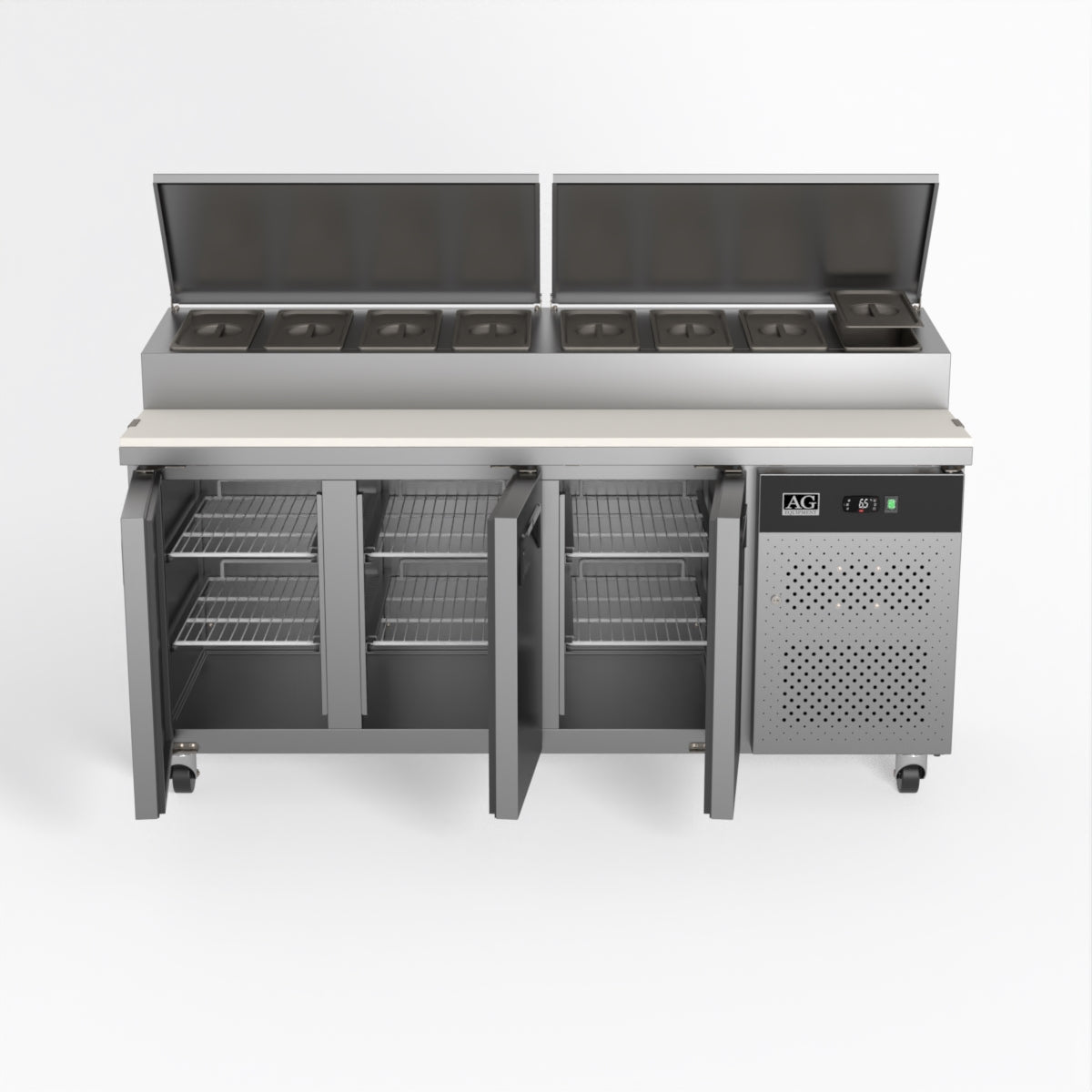 AG 3 Door Saladette Fridge - Fits 8 x 1/3 GN Trays SH3000-700