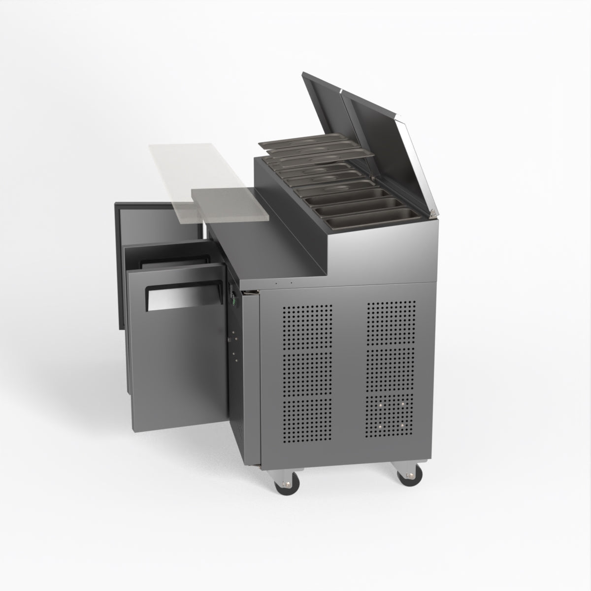 AG 3 Door Saladette Fridge - Fits 8 x 1/3 GN Trays SH3000-700