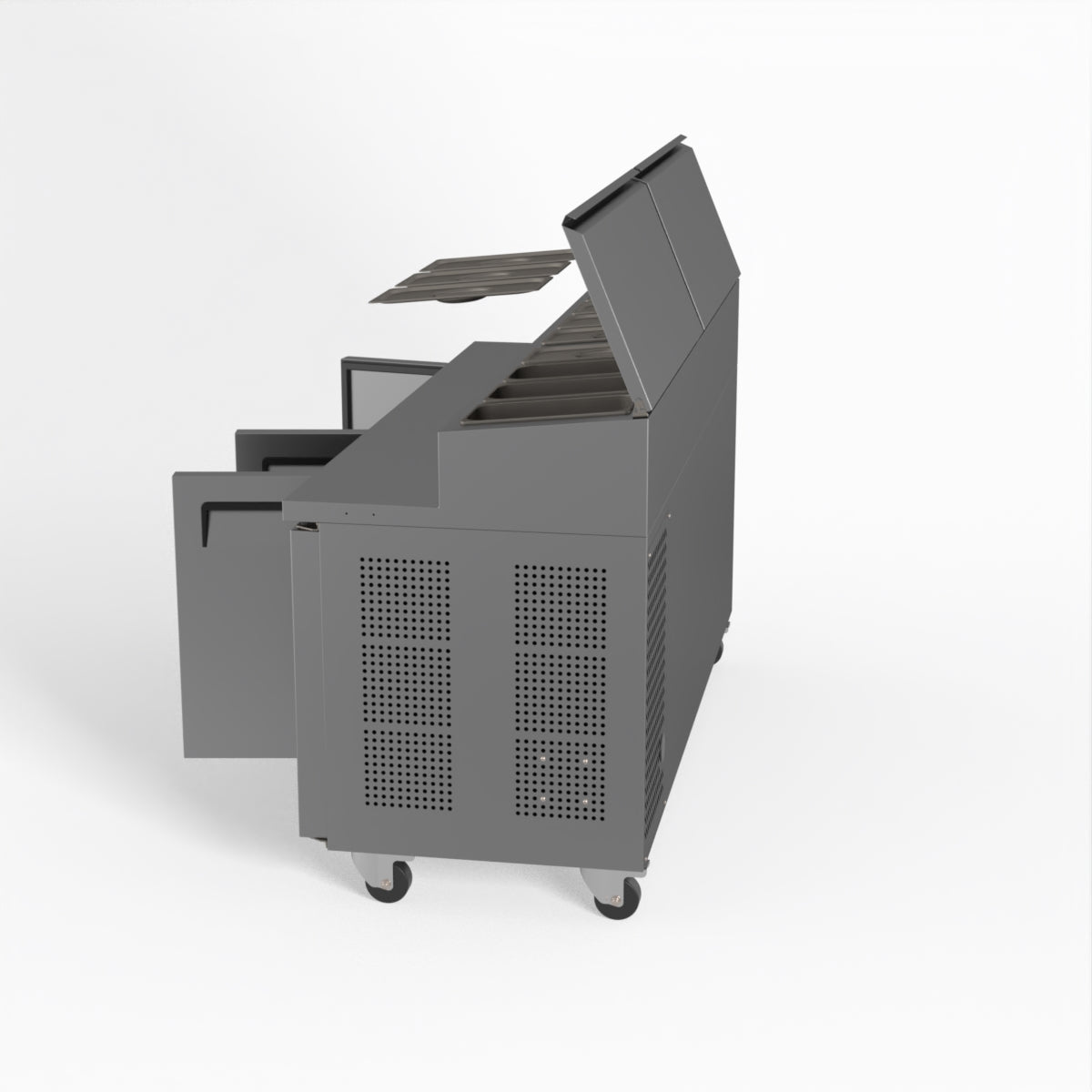 AG 3 Door Saladette Fridge - Fits 8 x 1/3 GN Trays SH3000-700