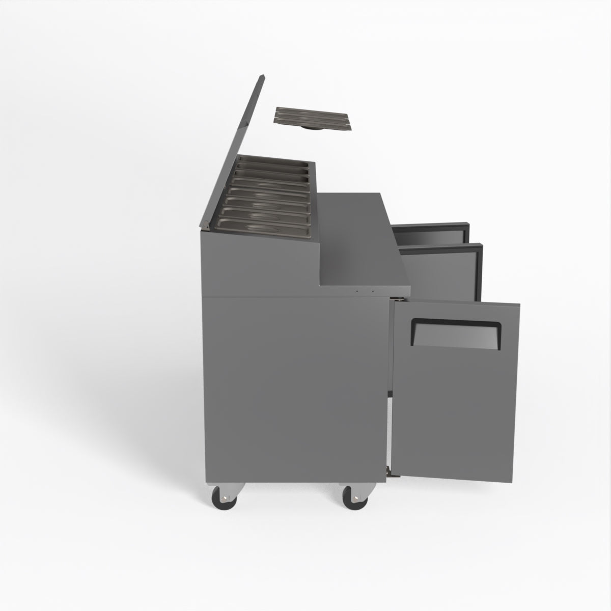 AG 3 Door Saladette Fridge - Fits 8 x 1/3 GN Trays SH3000-700