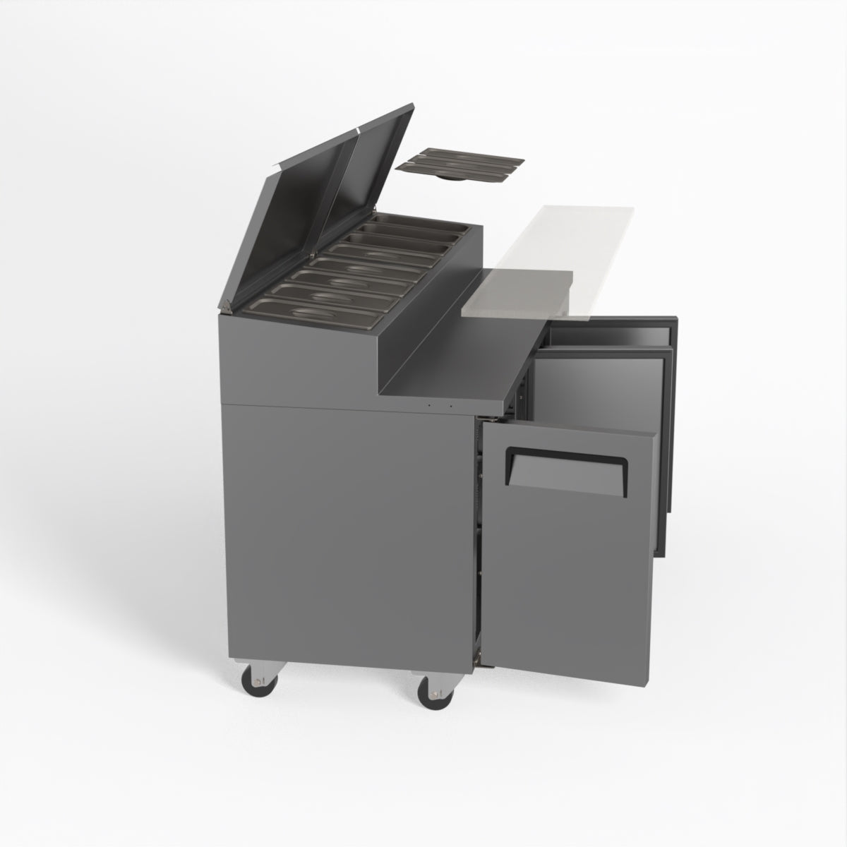 AG 3 Door Saladette Fridge - Fits 8 x 1/3 GN Trays SH3000-700