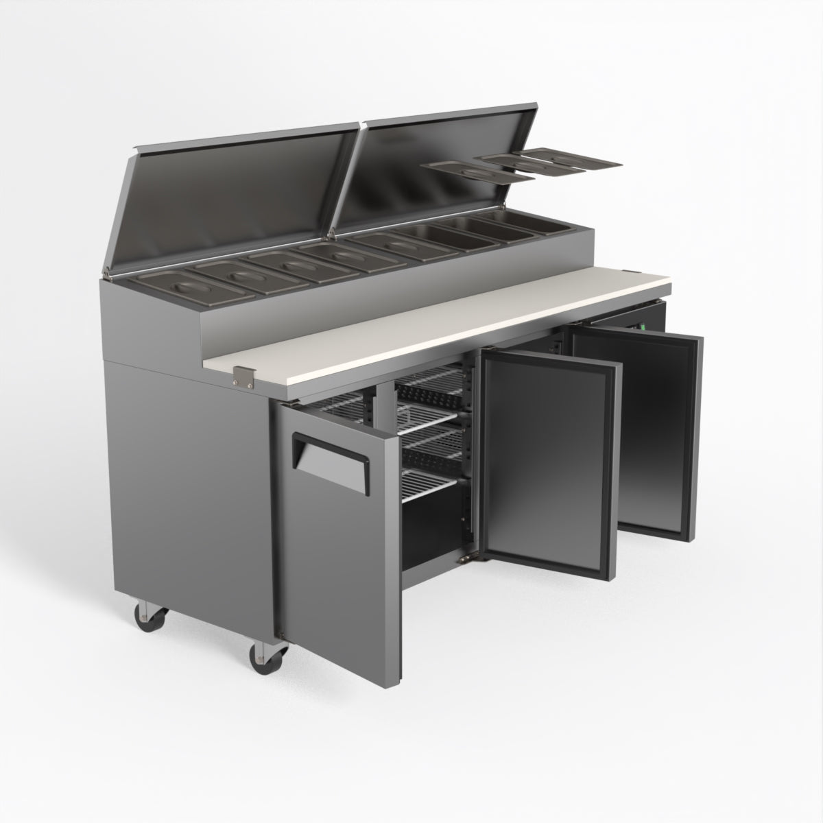 AG 3 Door Saladette Fridge - Fits 8 x 1/3 GN Trays SH3000-700
