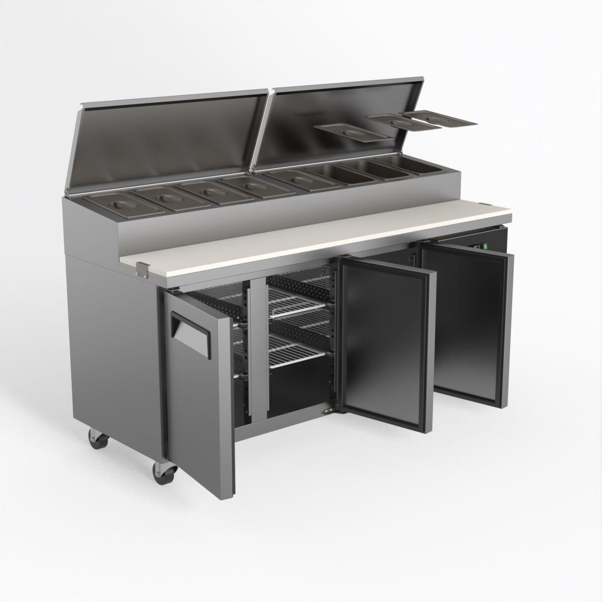 AG 3 Door Saladette Fridge - Fits 8 x 1/3 GN Trays SH3000-700