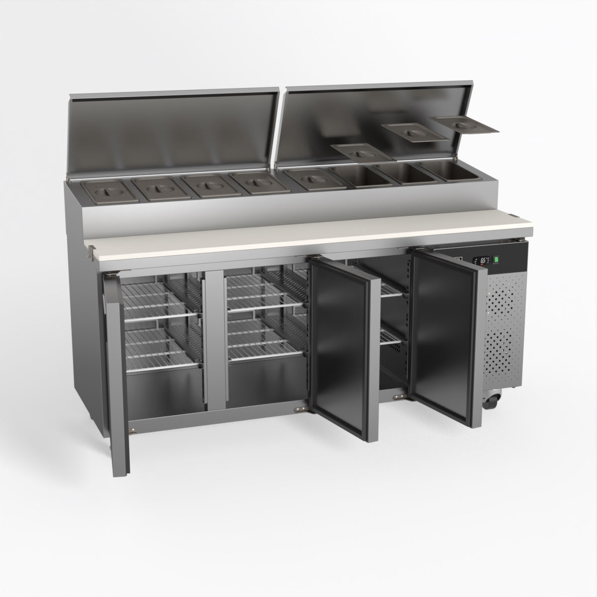 AG 3 Door Saladette Fridge - Fits 8 x 1/3 GN Trays SH3000-700