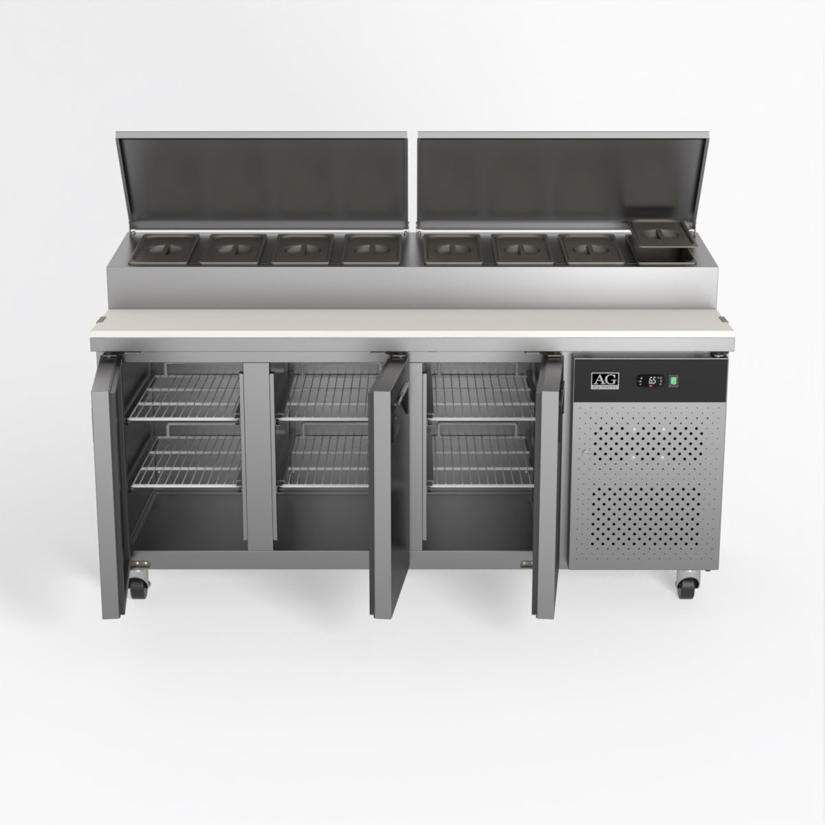 AG 3 Door Saladette Fridge - Fits 8 x 1/3 GN Trays SH3000-700