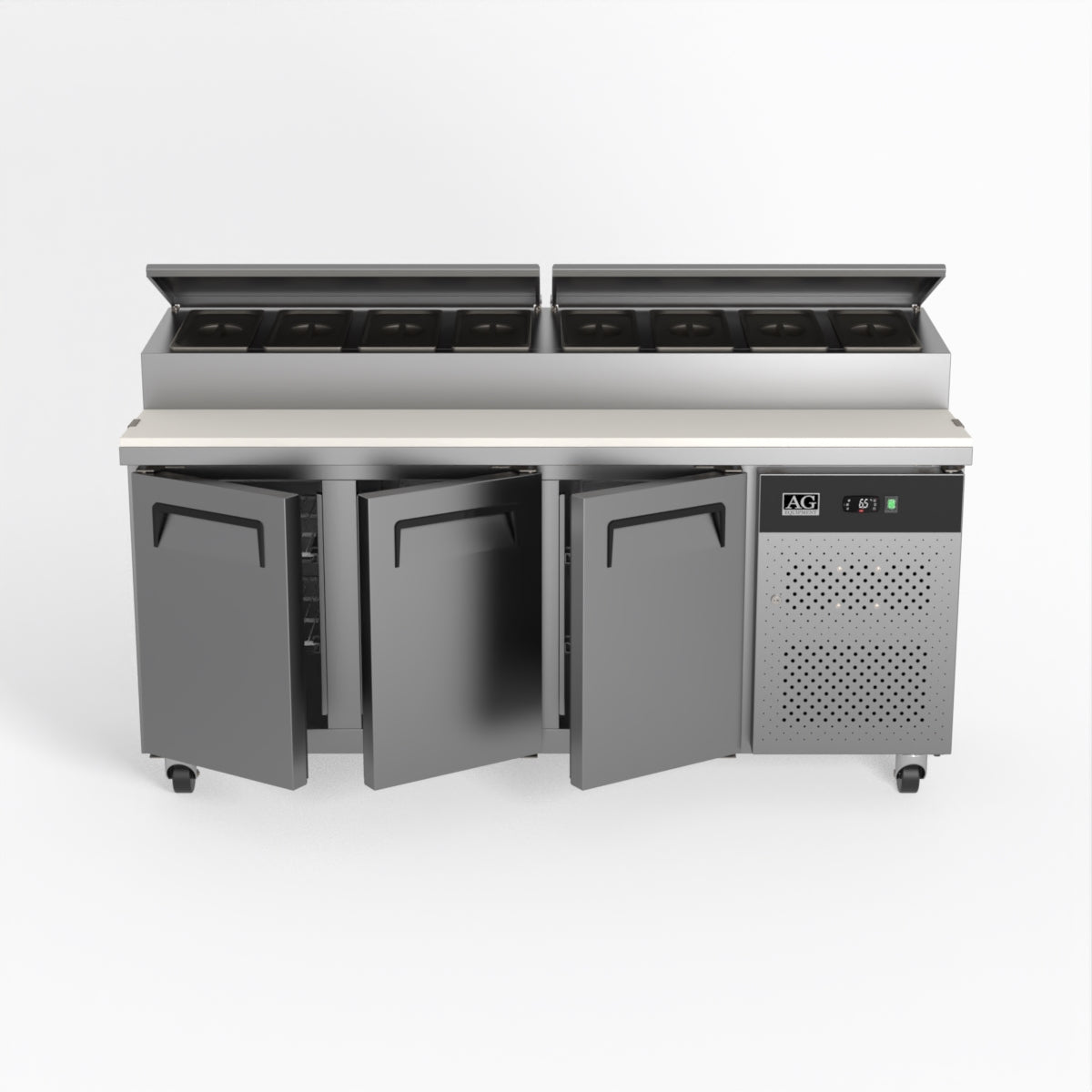 AG 3 Door Saladette Fridge - Fits 8 x 1/3 GN Trays SH3000-700