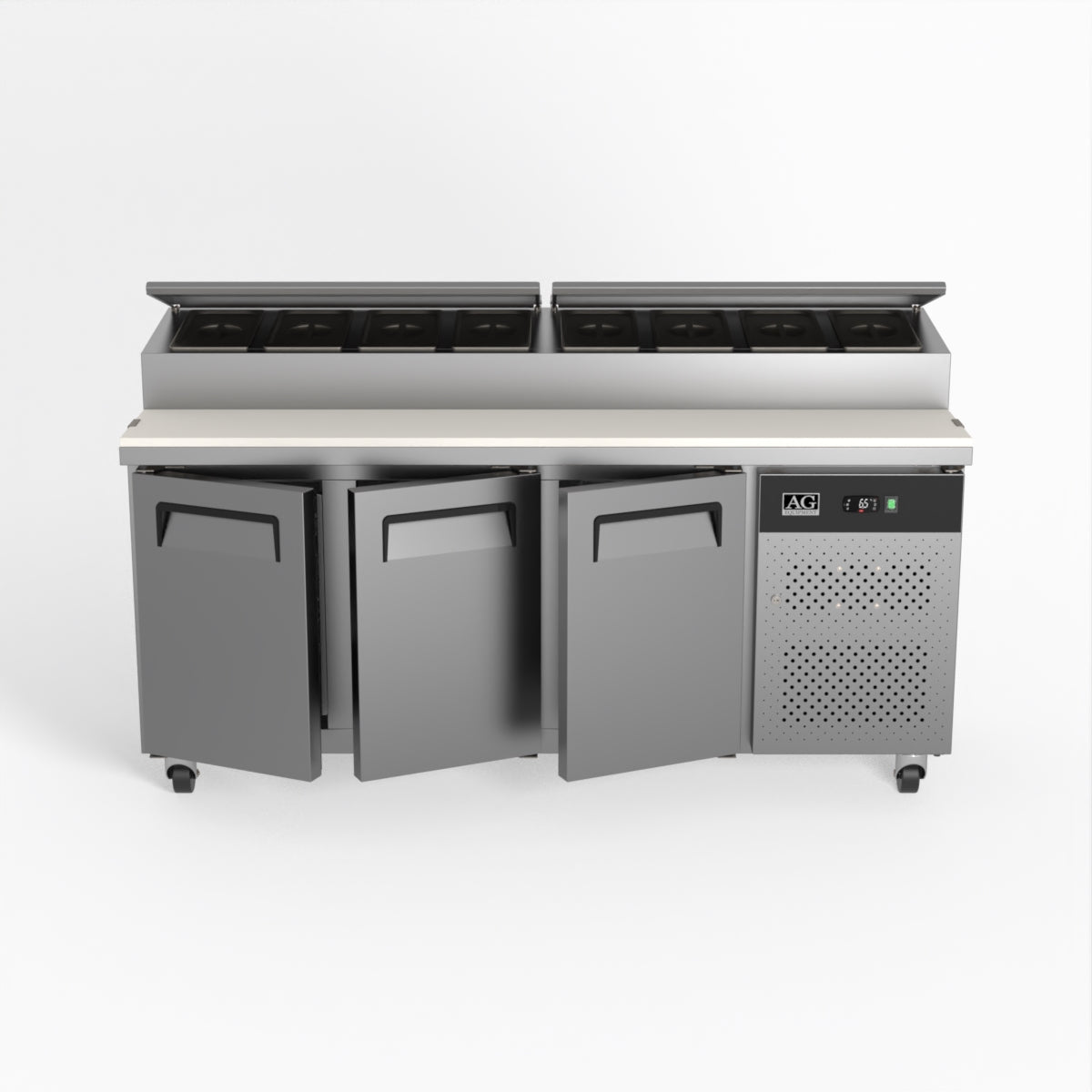 AG 3 Door Saladette Fridge - Fits 8 x 1/3 GN Trays SH3000-700
