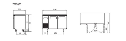 Commercial Under Bench Fridges 1.2m | Atosa | YPF9020