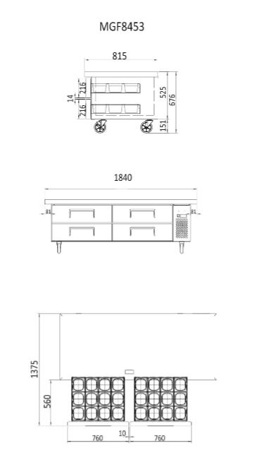 Chef Base Refrigerators 4 Drawers | Atosa | MGF8453