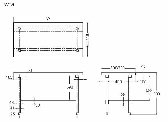 Mixrite Flat Top Work Bench 1800 x 600 x 900 mm WTS618