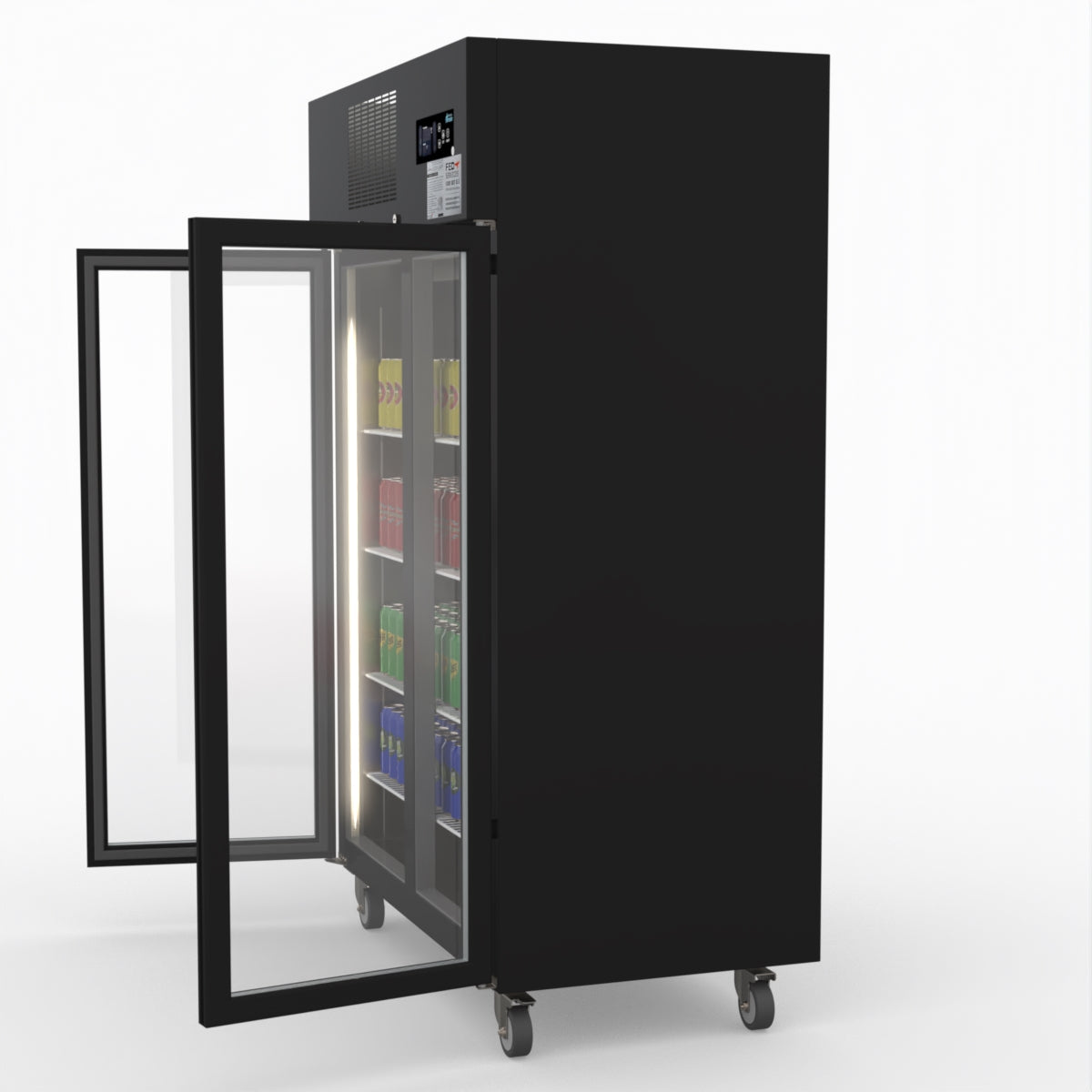 Thermaster Double Door Upright Display Fridge (black) SUCG1000B