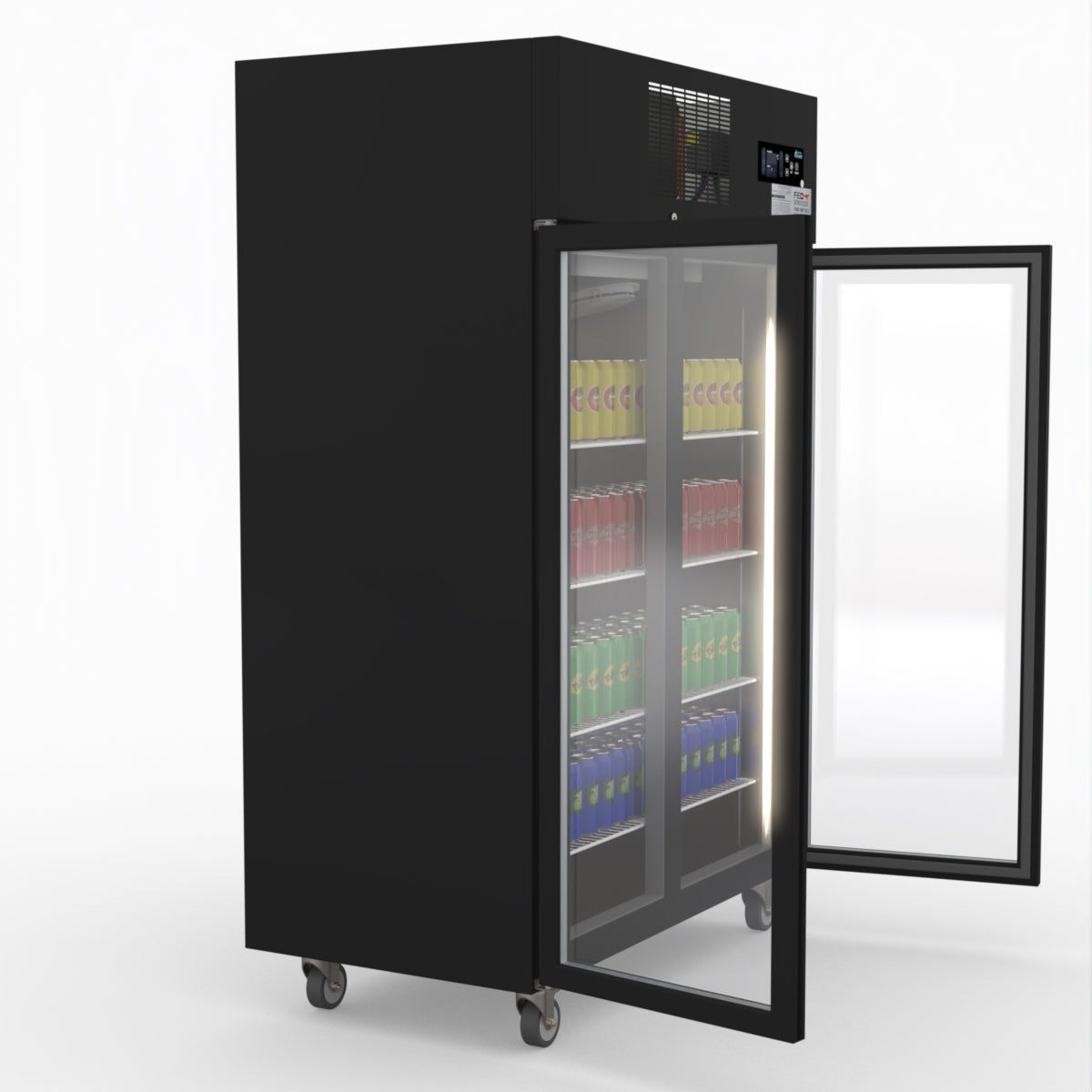 Thermaster Double Door Upright Display Fridge (black) SUCG1000B