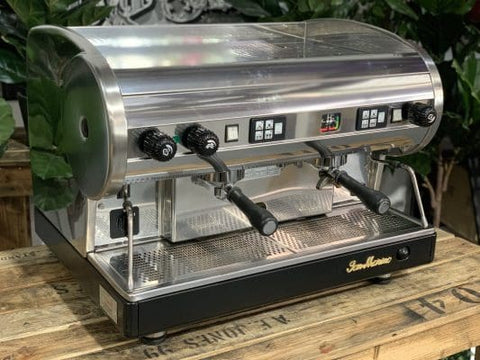 San Marino Lisa Stainless Steel & Base - 2 Group Commercial Espresso Machine - Black