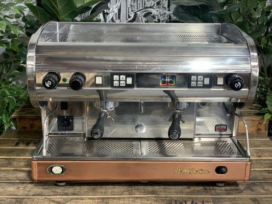 San Marino Lisa Brass Base - 2 Group Commercial Espresso Machine - Stainless Steel