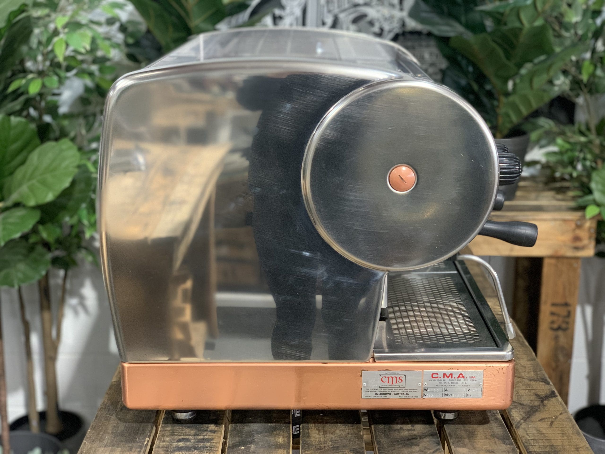 San Marino Lisa Brass Base - 2 Group Commercial Espresso Machine - Stainless Steel