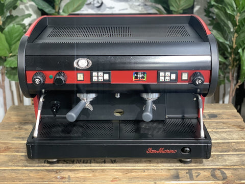 San Marino Lisa Red - 2 Group Commercial Espresso Machine - Black