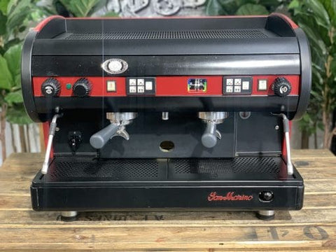 San Marino Lisa Full Custom Red - 2 Group Commercial Espresso Machine - Black