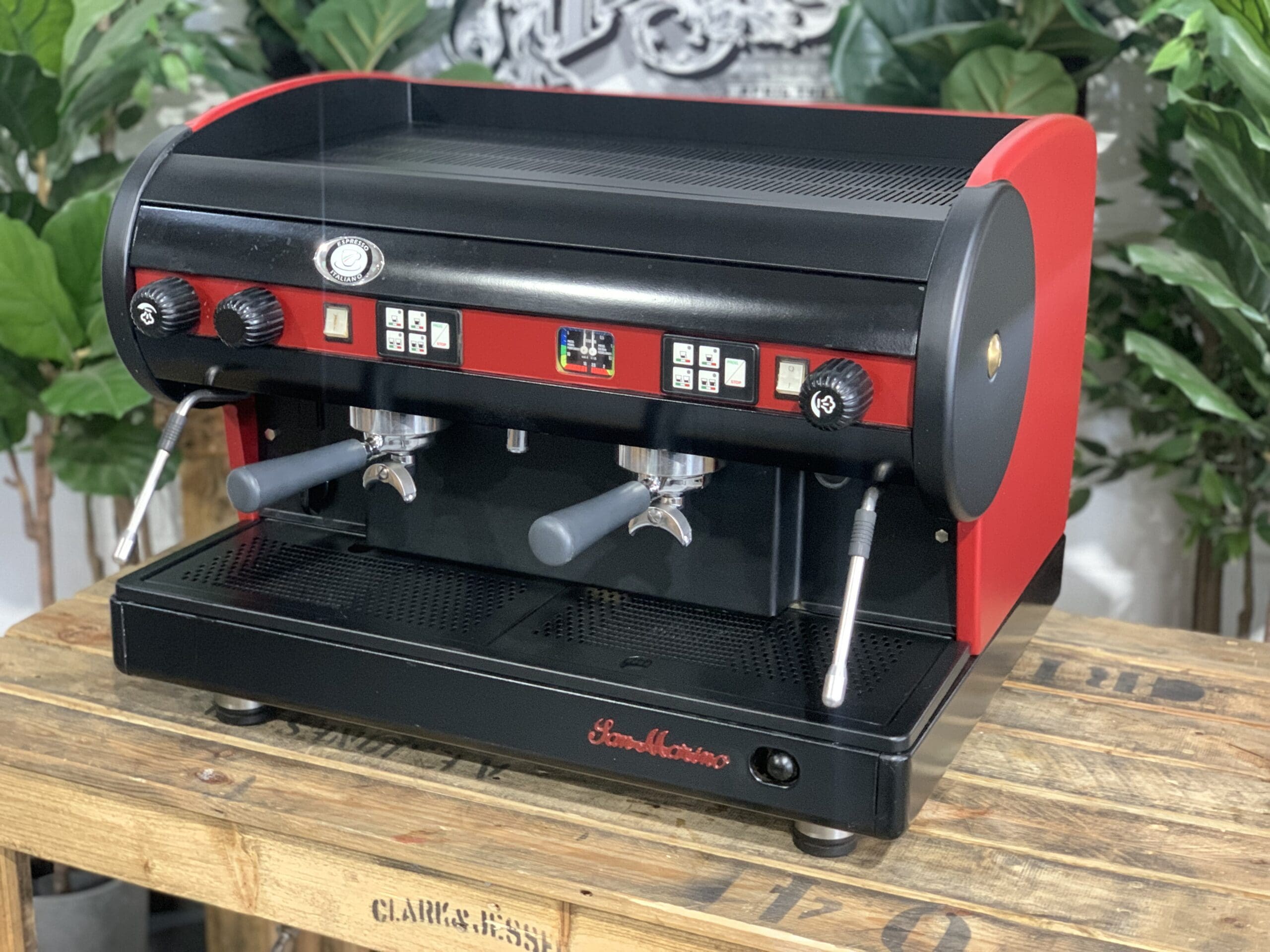 San Marino Lisa Red - 2 Group Commercial Espresso Machine - Black