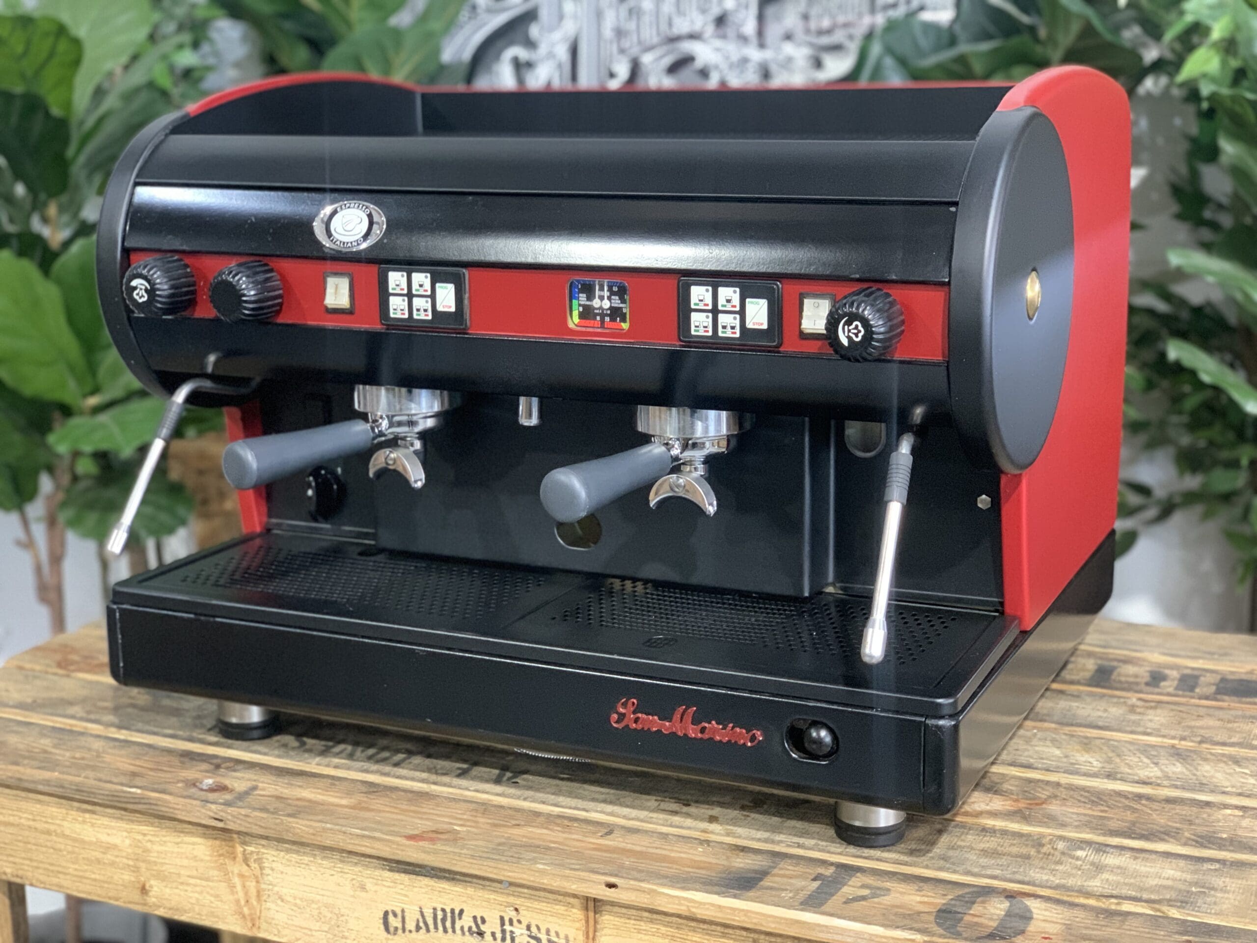 San Marino Lisa Red - 2 Group Commercial Espresso Machine - Black