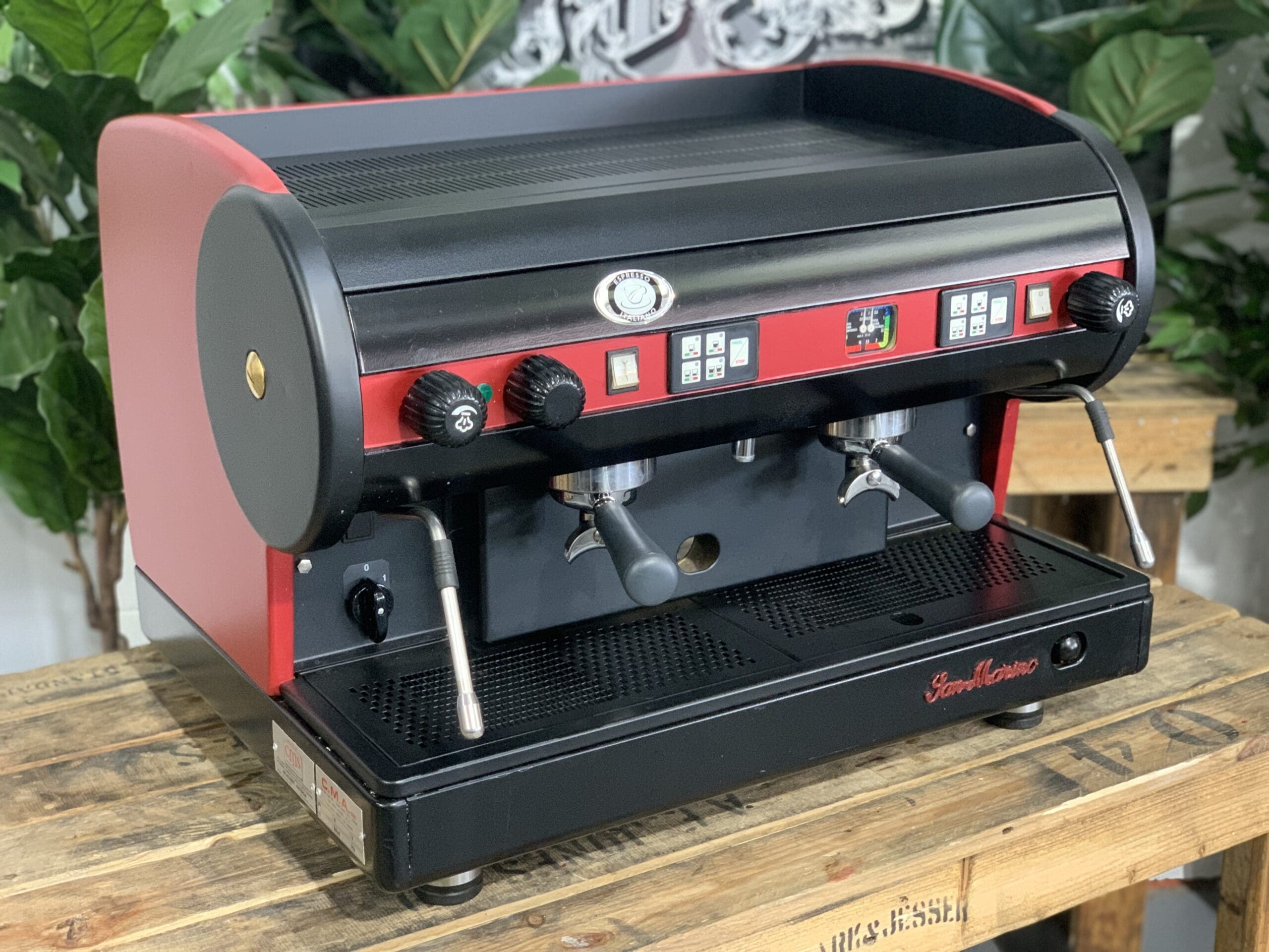 San Marino Lisa Red - 2 Group Commercial Espresso Machine - Black