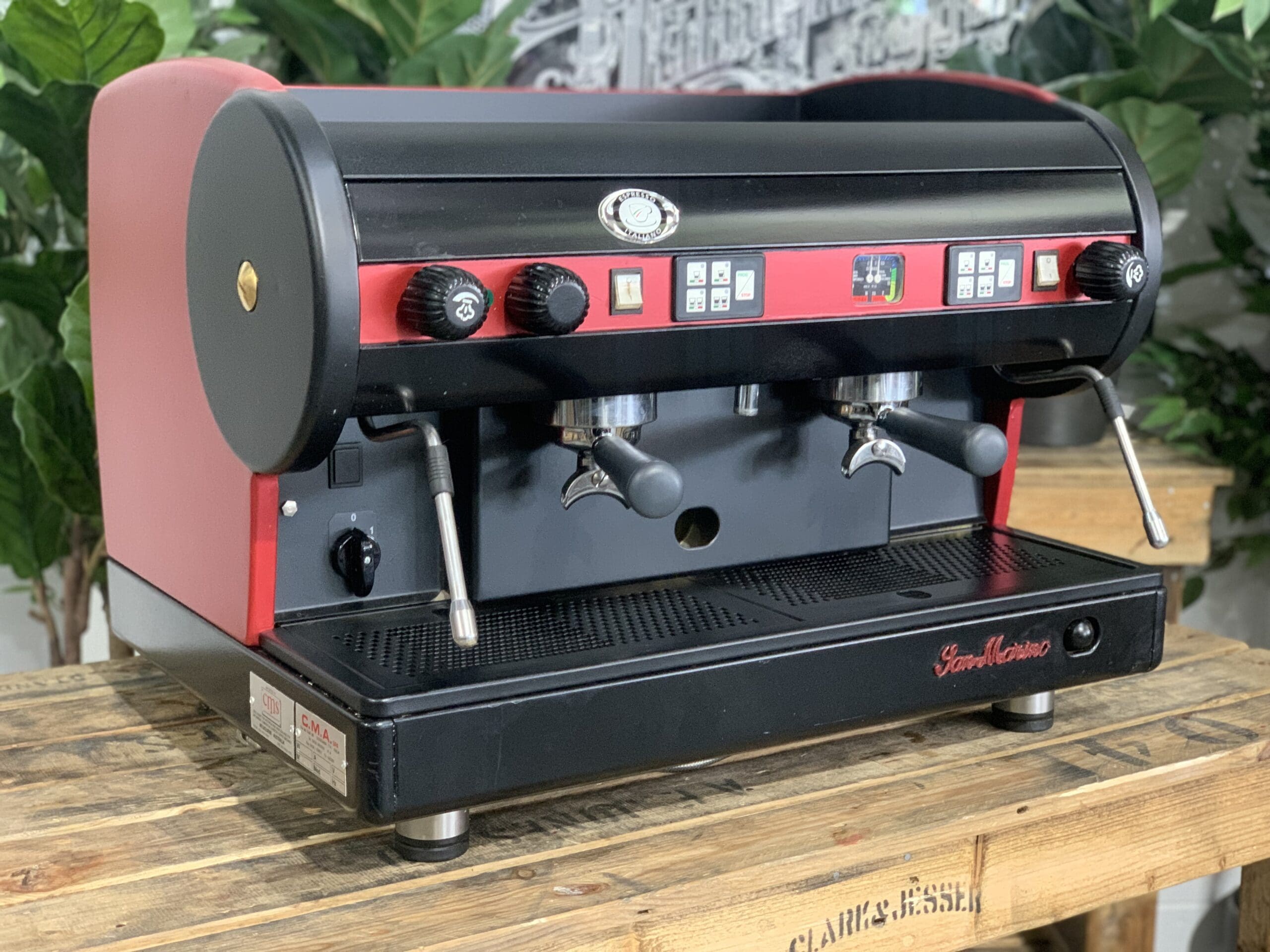 San Marino Lisa Red - 2 Group Commercial Espresso Machine - Black