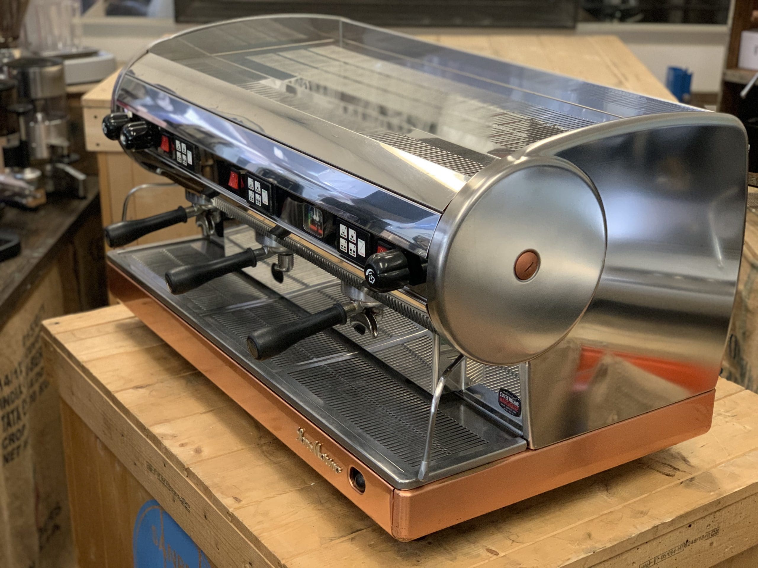 San Marino Lisa Brass Base - 3 Group Commercial Espresso Machine